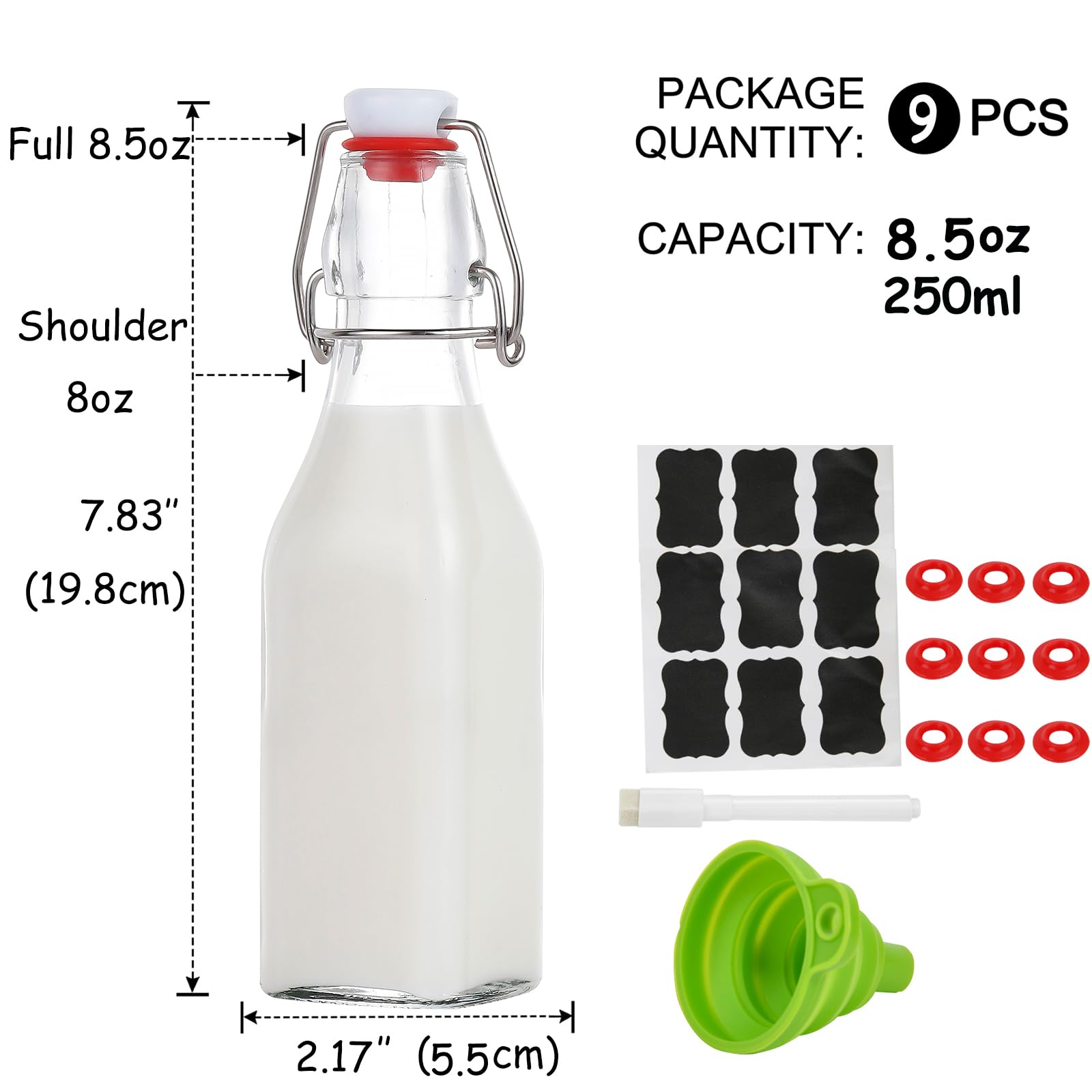 ZEBEIYU bottle cap with stainless steel swing top offers a leak-proof seal