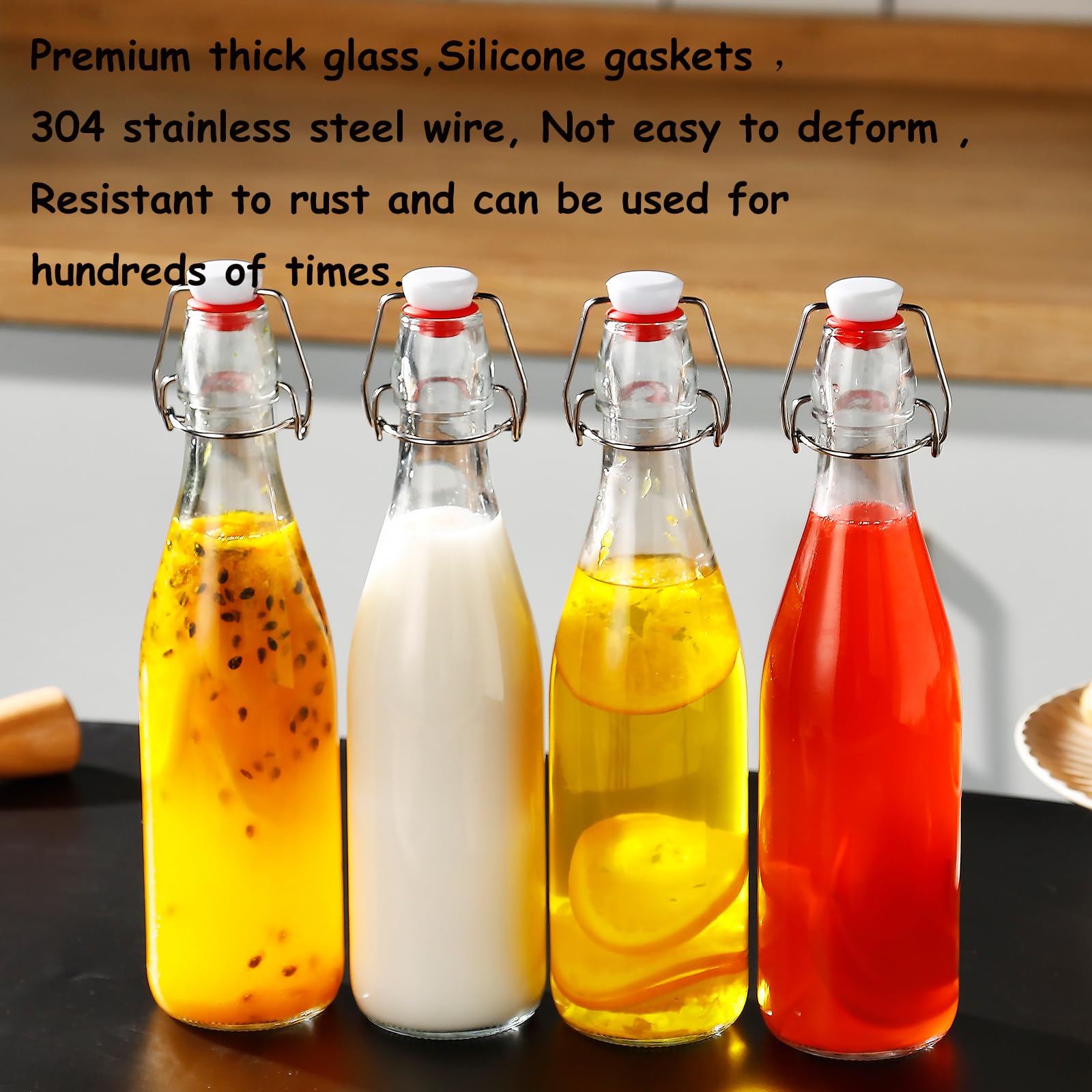 ZEBEIYU premium glass bottle with dishwasher-safe design.