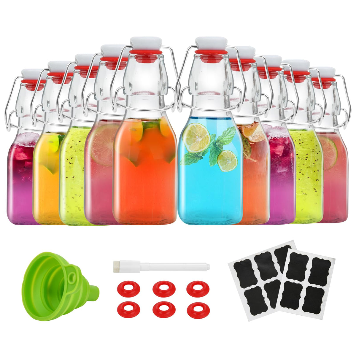 ZEBEIYU Swing Top 4 oz bottle with airtight seal for home brews.