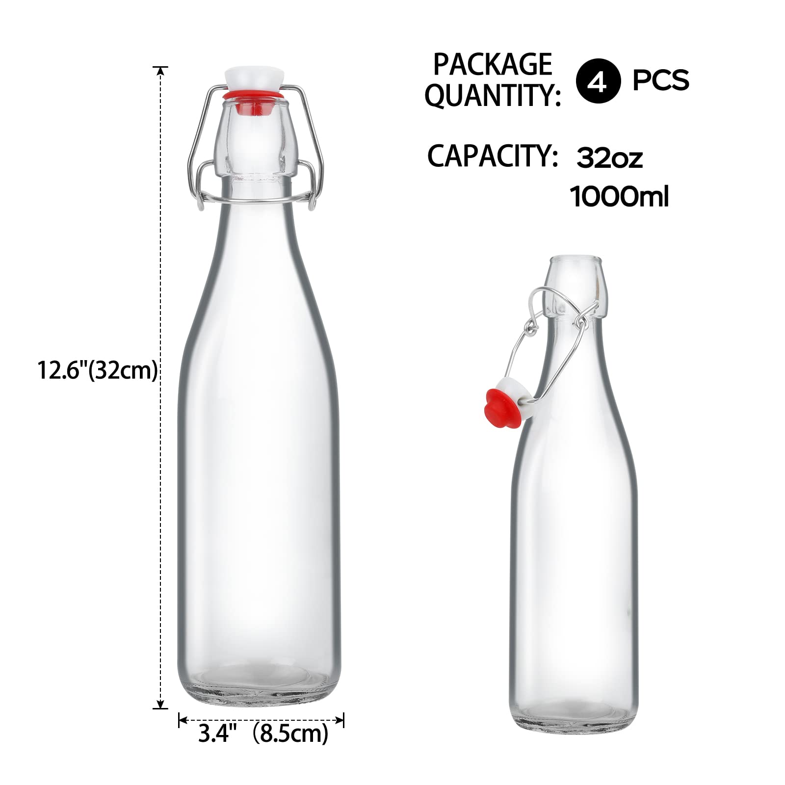 ZEBEIYU swing-top cap and stopper for easy sealing.