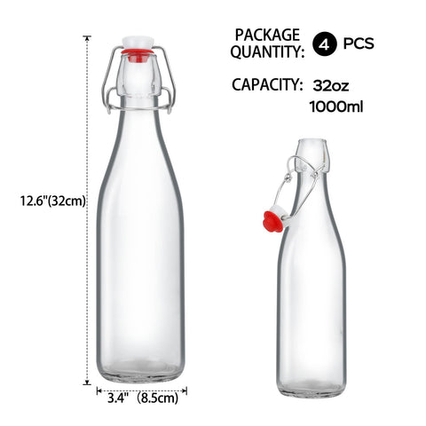 ZEBEIYU swing-top cap and stopper for easy sealing.
