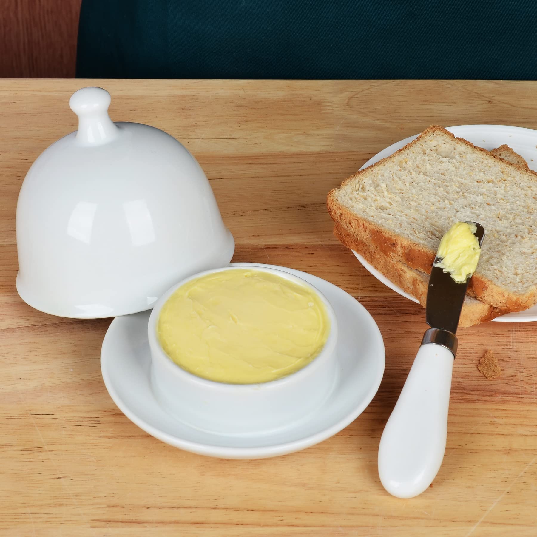 17oz capacity ZEBERBO butter dish helps reduce waste at meals