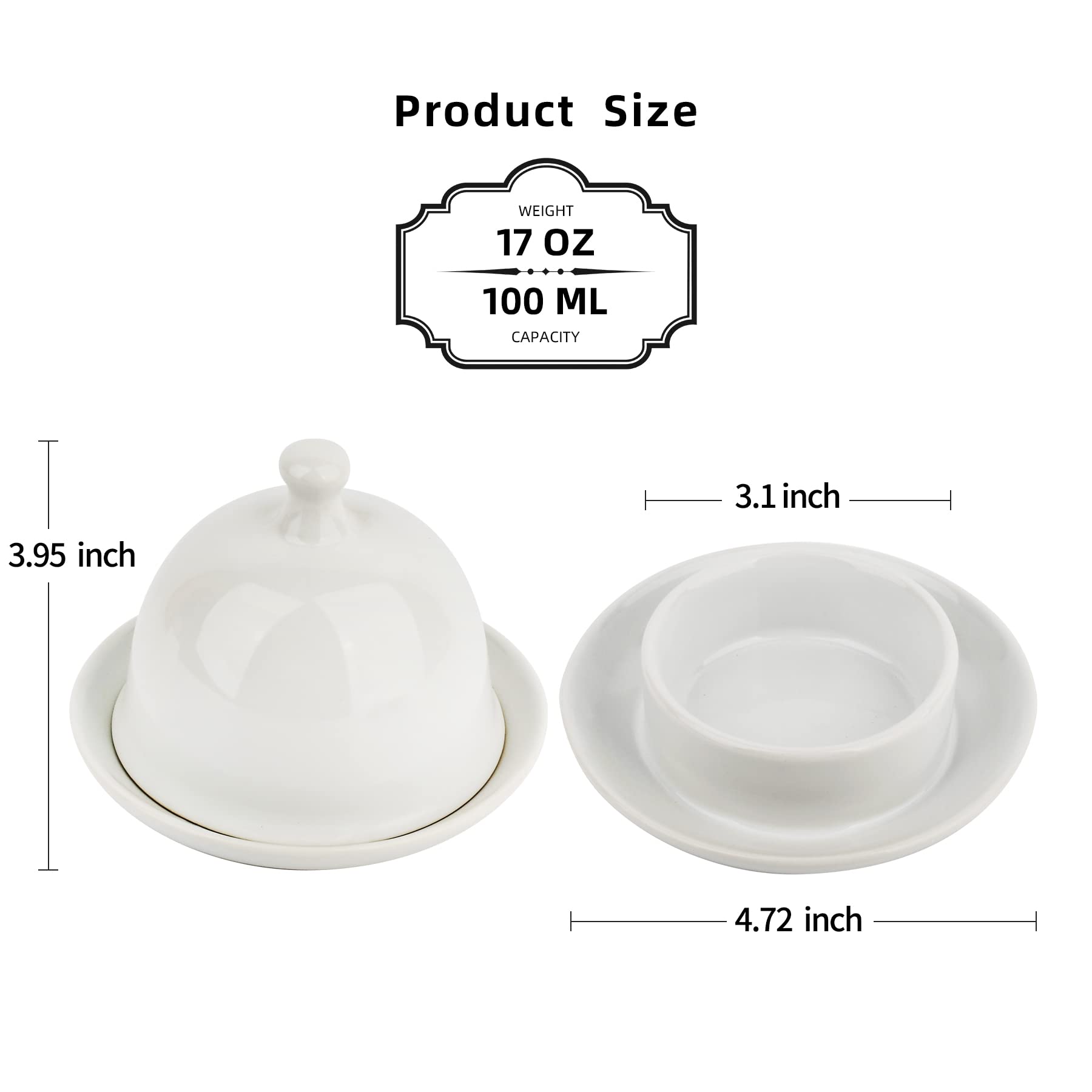 ZEBERBO butter dish with handle and lid for easy, mess-free serving