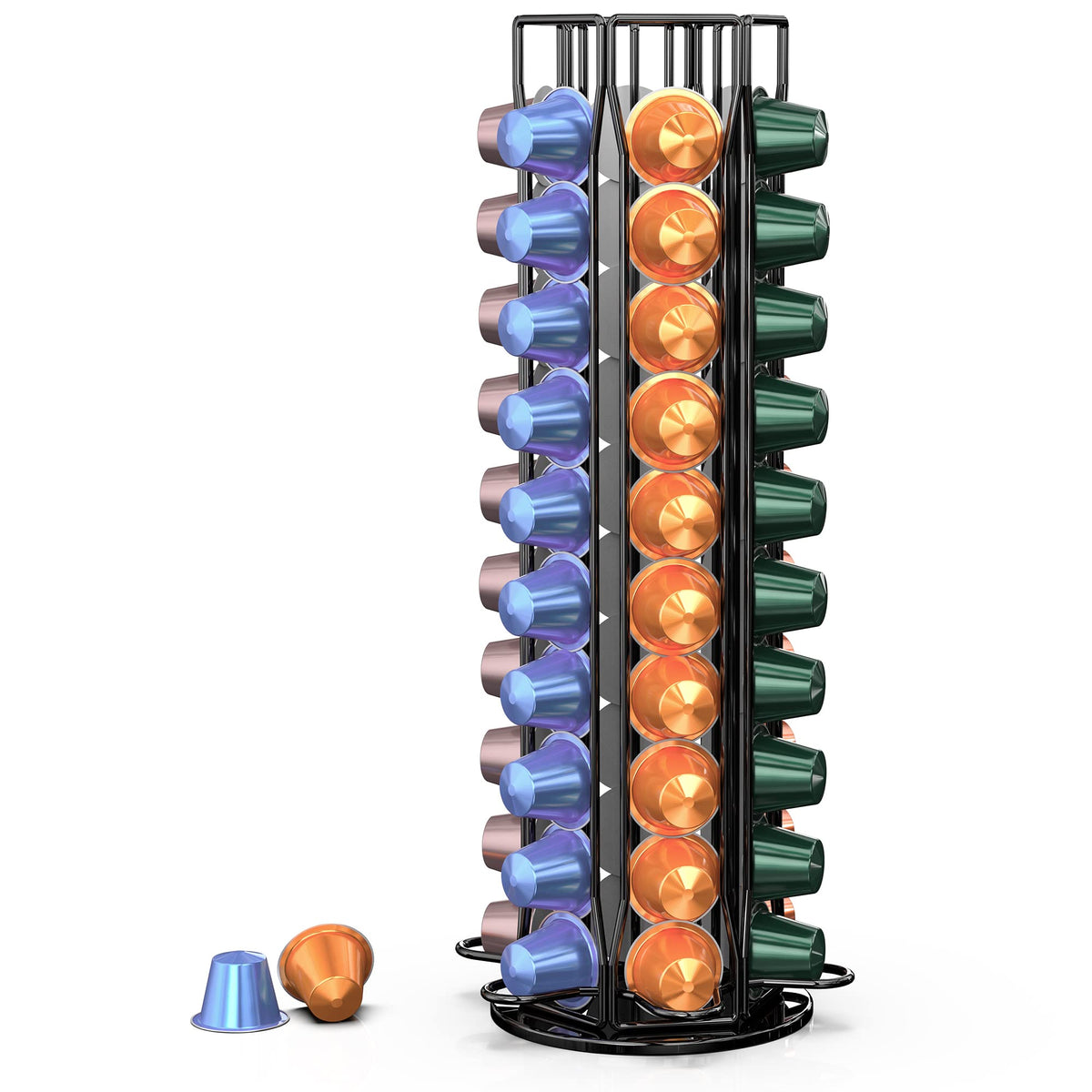 ZECENN 60-pod Nespresso carousel viewed from top showing organized pods