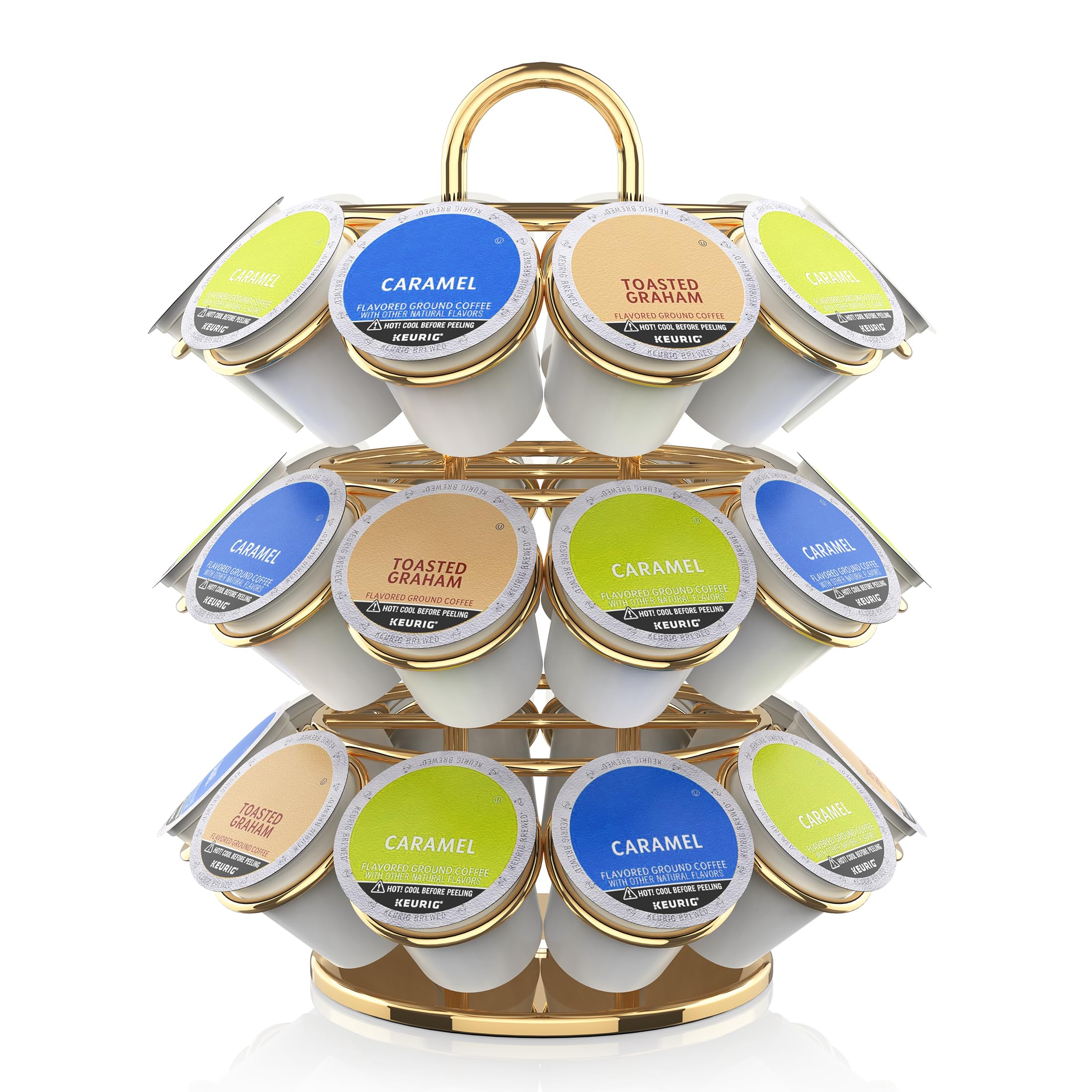 ZECENN Coffee Pod Storage Carousel enables quick pod access on your counter.