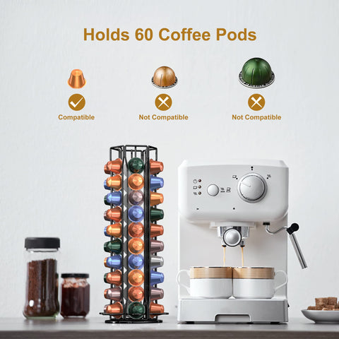Top view of ZECENN Nespresso carousel highlighting its rotating design