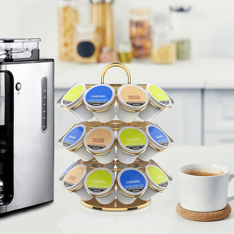 ZECENN Pod Organizer sits neatly on the counter for tidy kitchens.