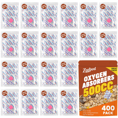 Zeefpod 500cc oxygen absorber protecting grains and powders
