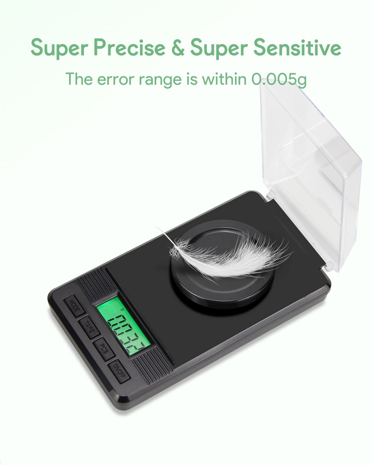 ZENCRO milligram scale with calibration weight enables on-site accuracy checks.