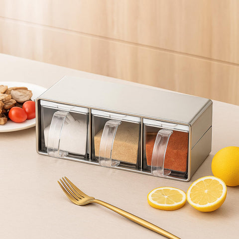 ZENFUN large-capacity 600ml seasoning box fits salt, sugar, pepper, and more.