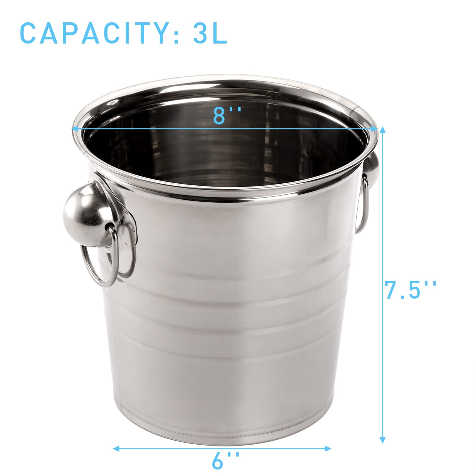ZENFUN 3-quart capacity ice bucket for sharing beverages with friends.