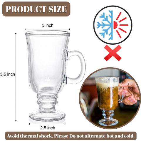 ZENFUN Irish coffee mug handle close-up showing sturdy grip for easy handling.