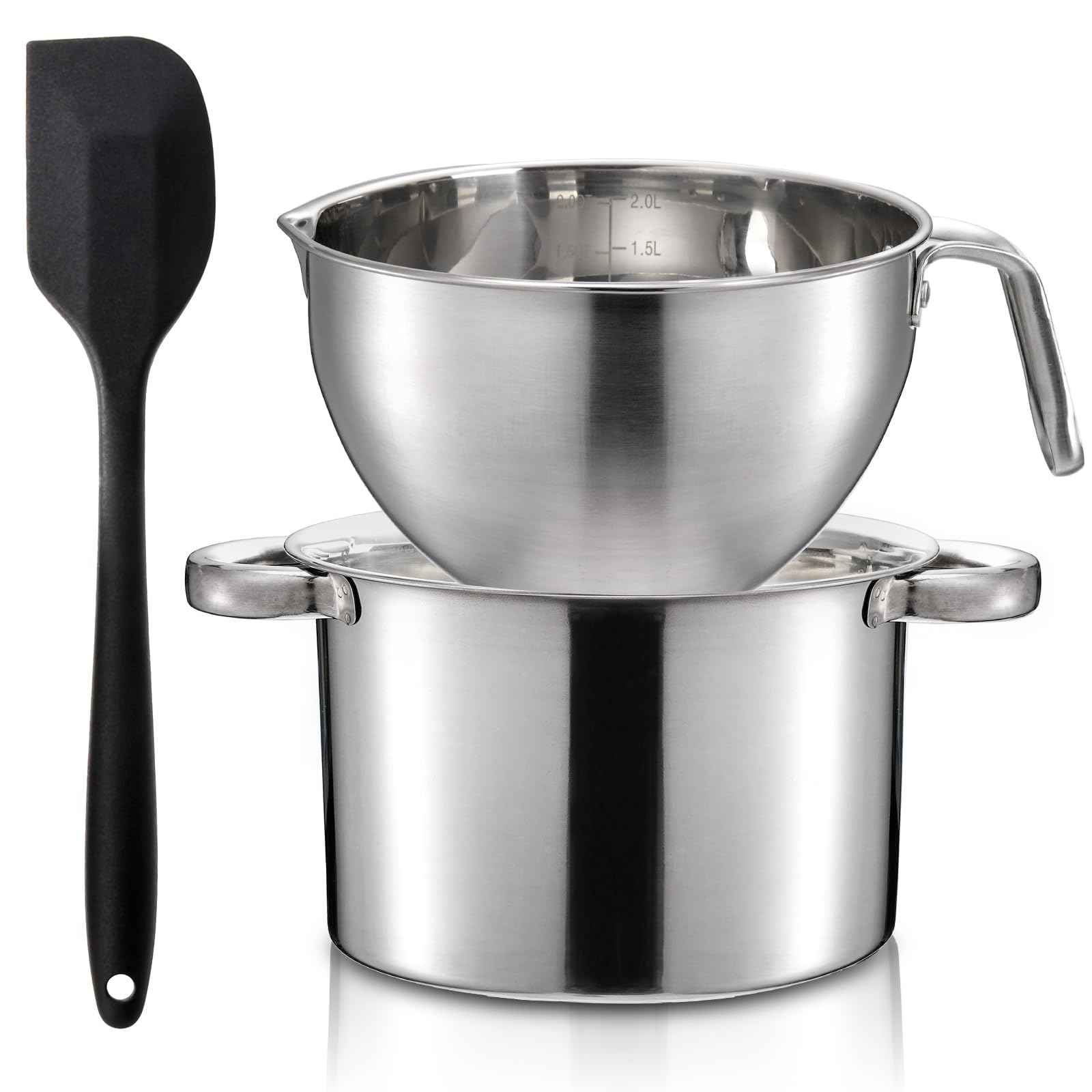 ZENFUN melting pot 1.8qt for smooth chocolate melting with even heat.