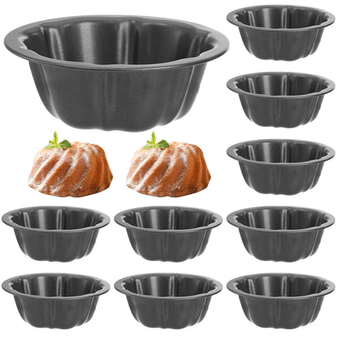 Zenfun mini flan molds with fluted flower design provide easy cake release.