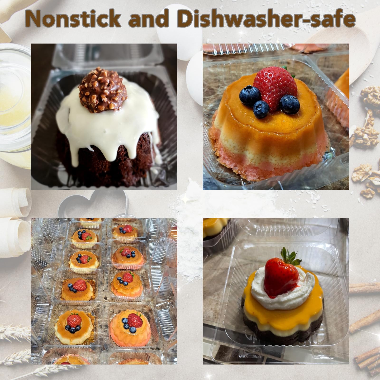 Zenfun 10-piece set supports party or home baking of assorted mini desserts.