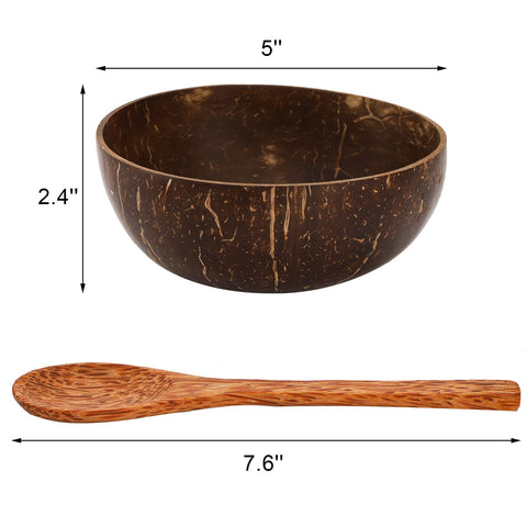 ZENFUN wooden spoons 4-pack pair with bowls for eco-friendly dining.