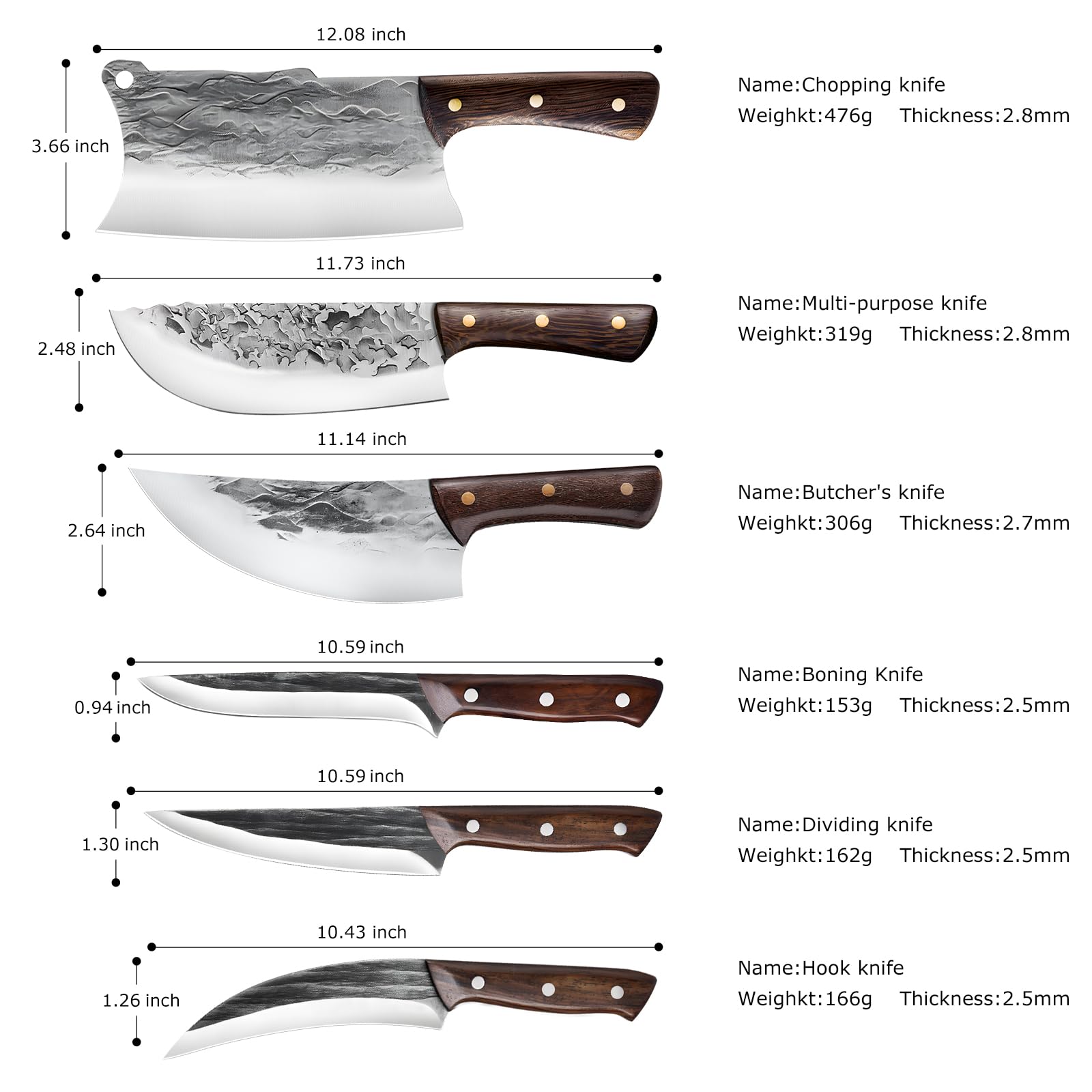 Hand-forged pattern on a ZENG knife highlighting craftsmanship and sharp performance