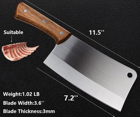 ZENG JIA DAO meat cleaver hammering surface enables tenderizing and crushing tasks.