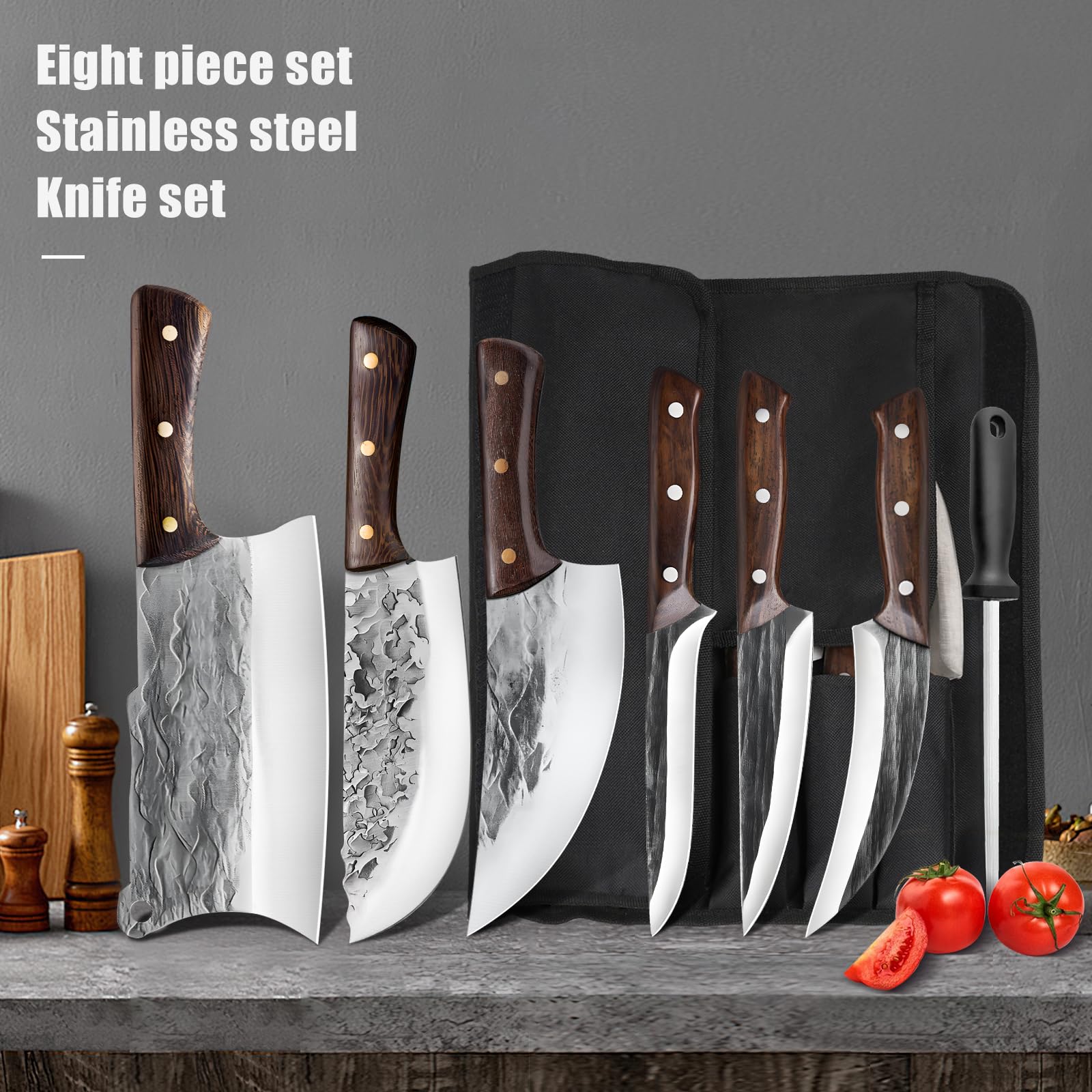 Sharpening rod included with ZENG set for edge maintenance