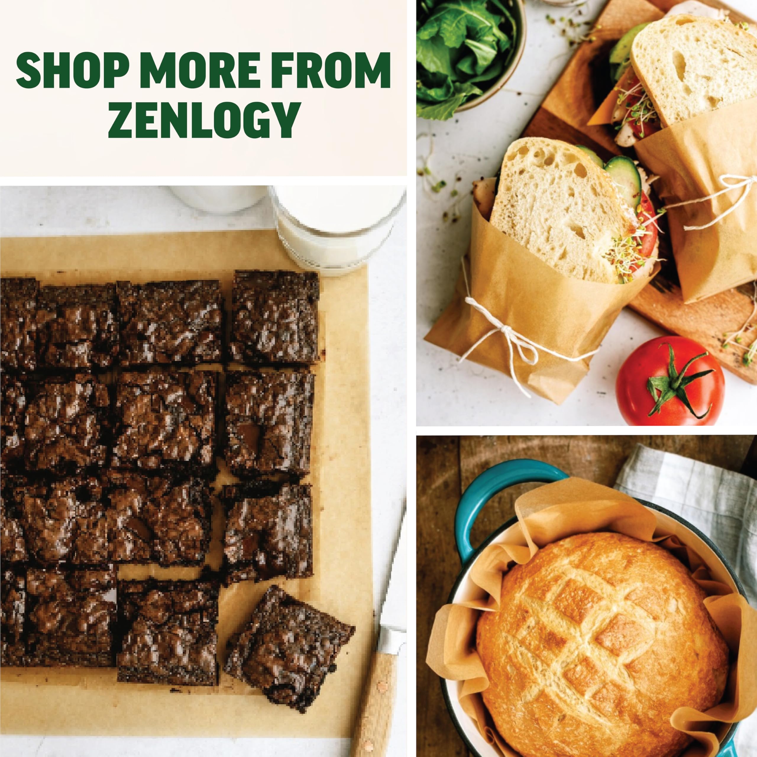 Zenlogy parchment paper 12x16 eco-friendly option supporting sustainable baking