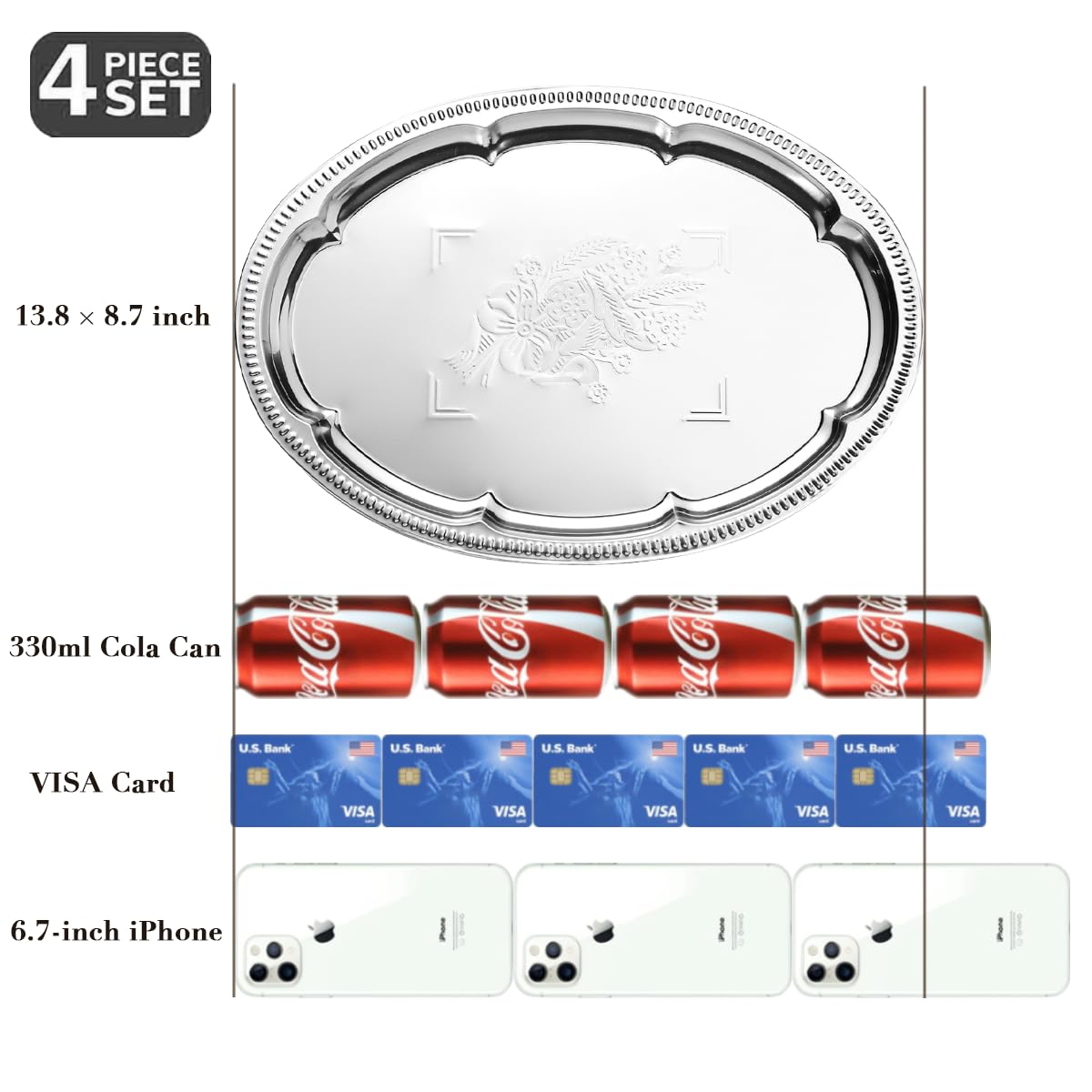 ZENOVLUX mirror finish tray for charcuterie boards during celebrations
