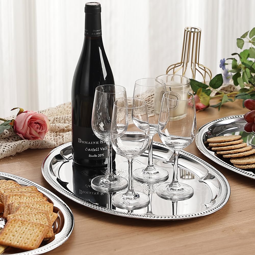 ZENOVLUX floral-engraved trays for cookies and pastries on a table