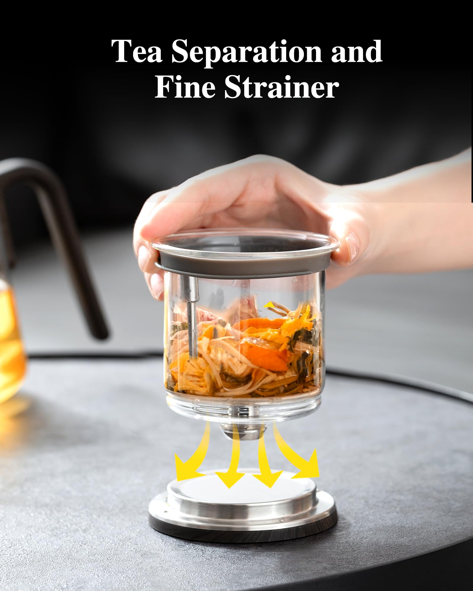 ZENS 800ml glass teapot highlights transparent heat-resistant performance