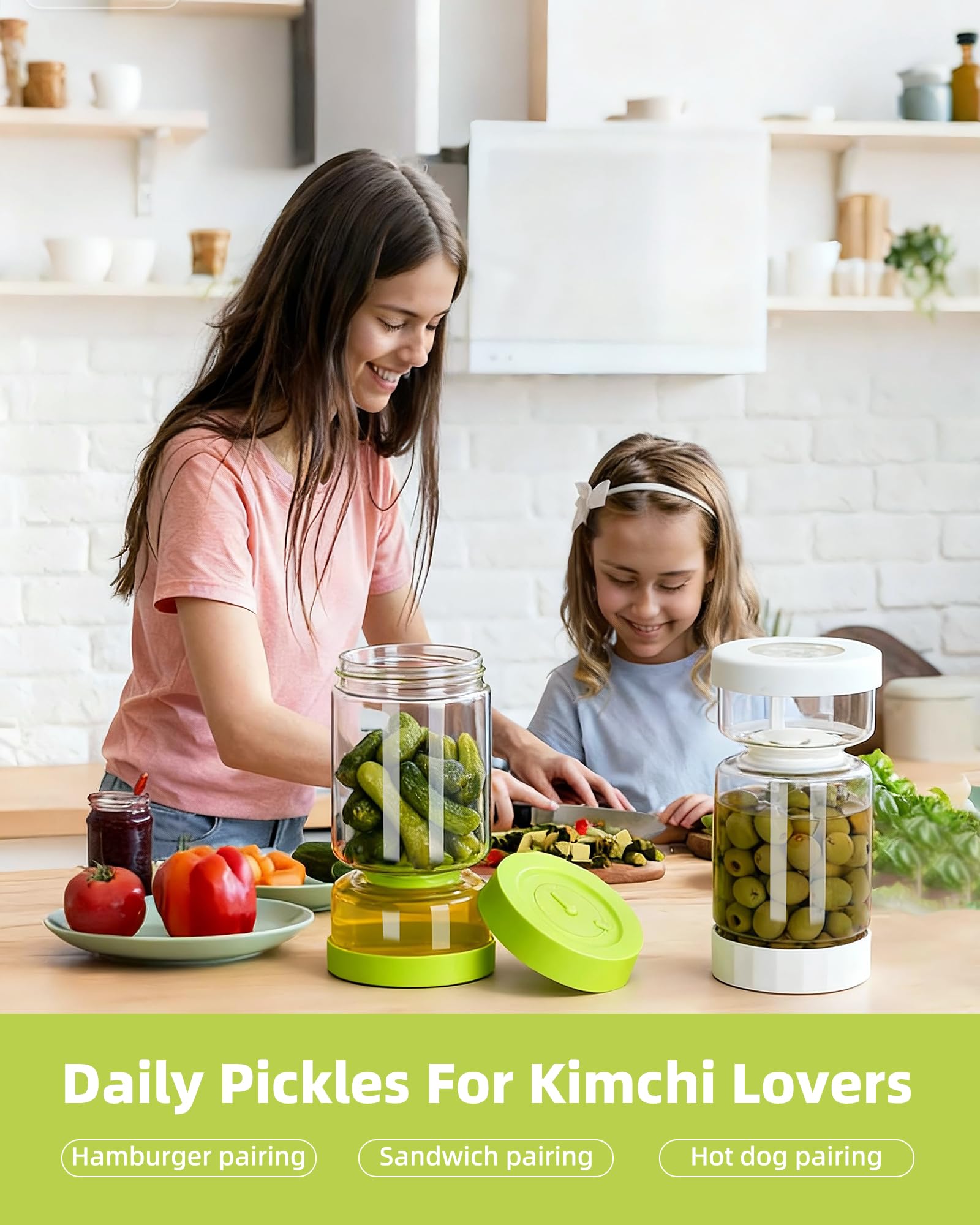 ZENS airtight seal lid preserves crisp pickles longer and prevents leaks.