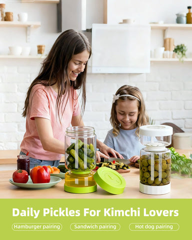 ZENS airtight seal lid preserves crisp pickles longer and prevents leaks.