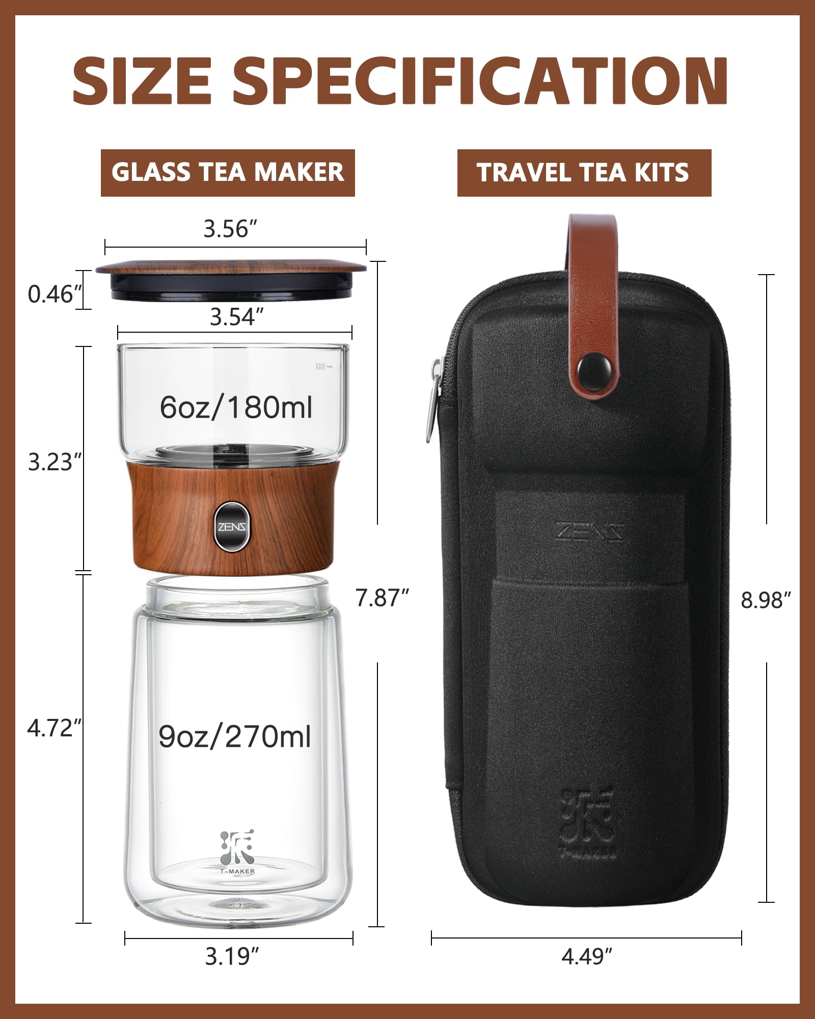ZENS double-walled mug design stays cool to touch while holding hot tea.