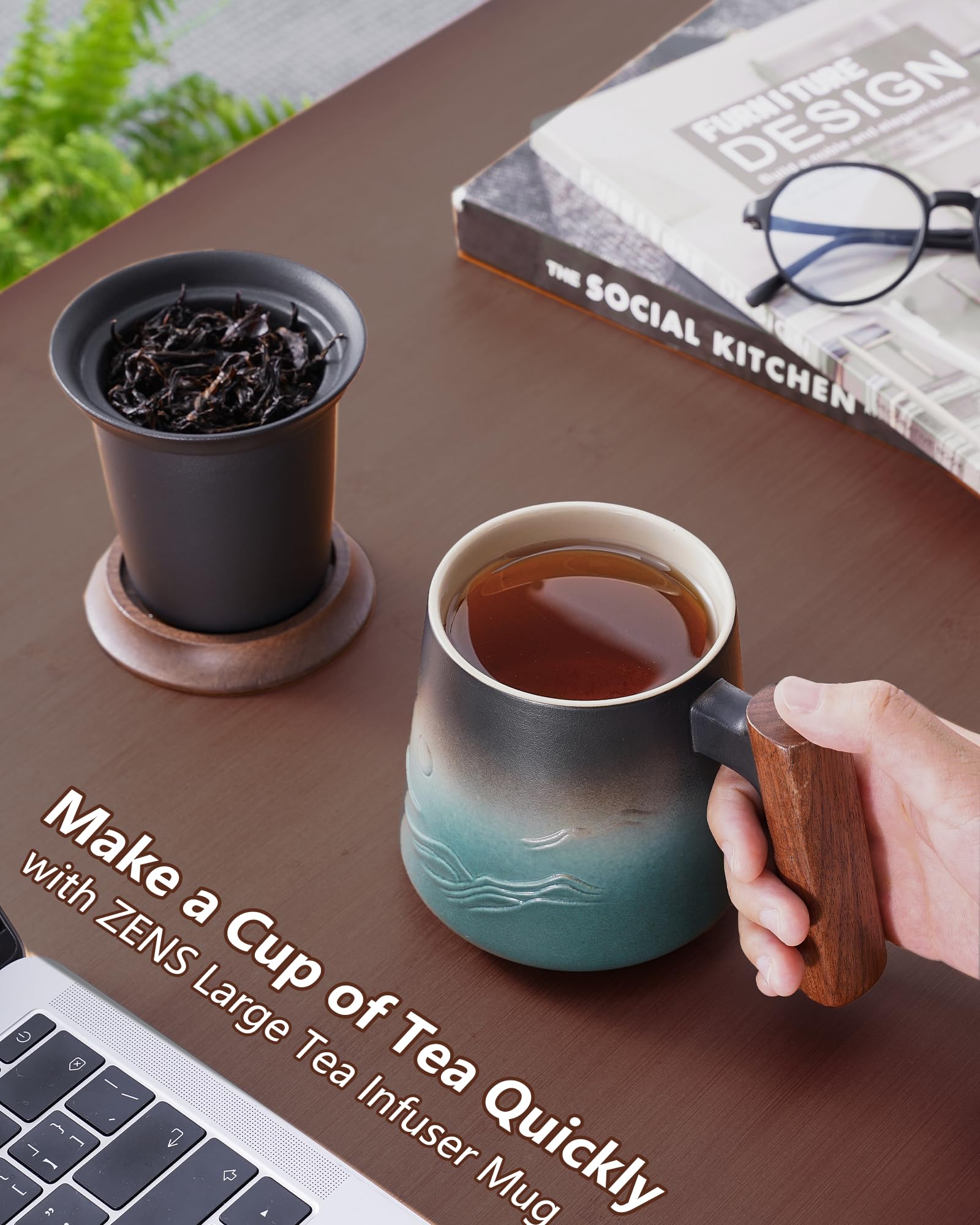 ZENS fine mesh infuser keeps tea dregs separate for a cleaner cup