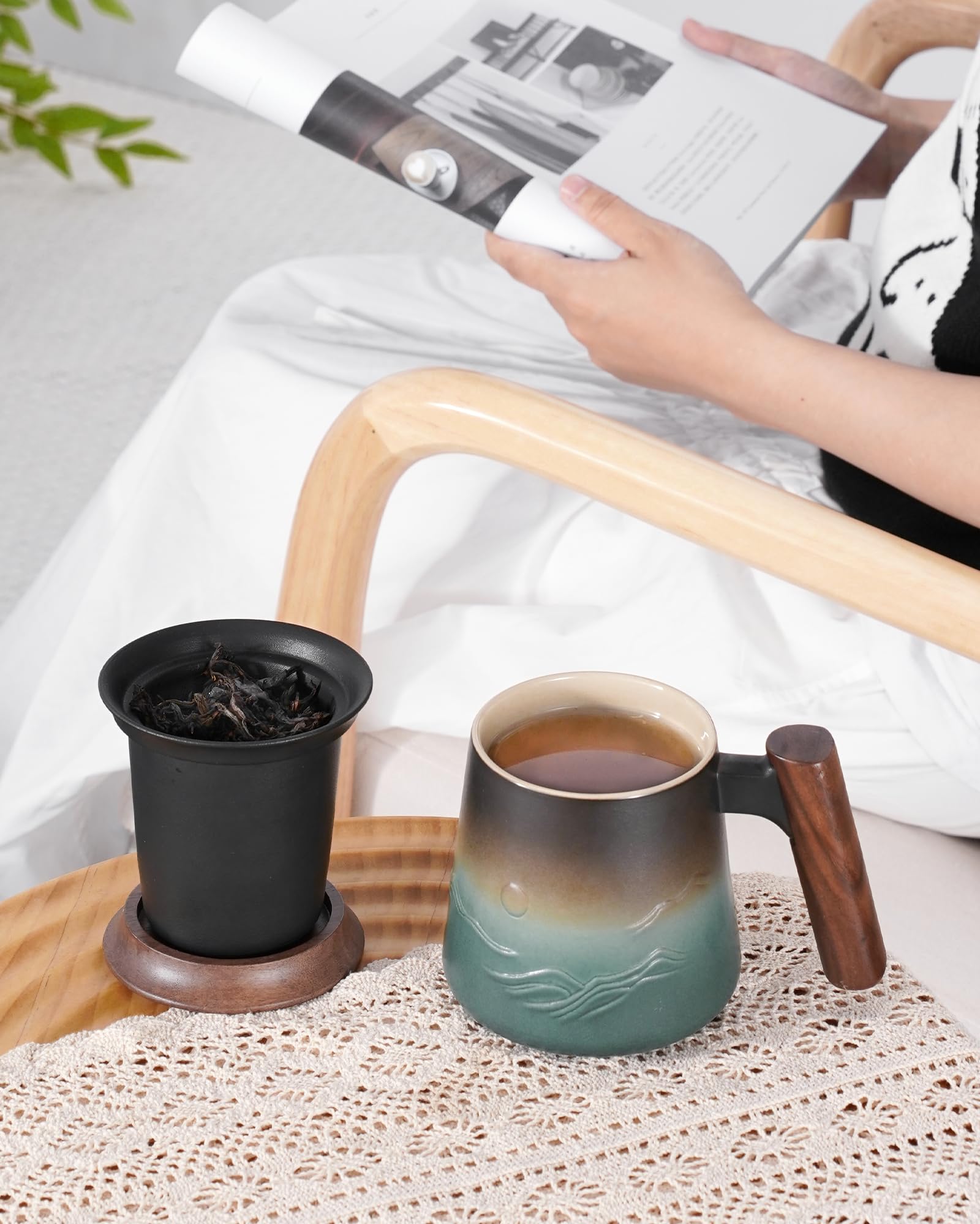 ZENS tea mug with removable infuser for easy steeping and cleanup