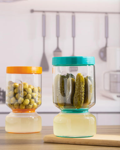 ZENS fridge-ready jar keeps contents organized and accessible.