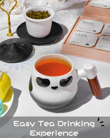 ZENS gift packaging panda tea cup ready for gifting.