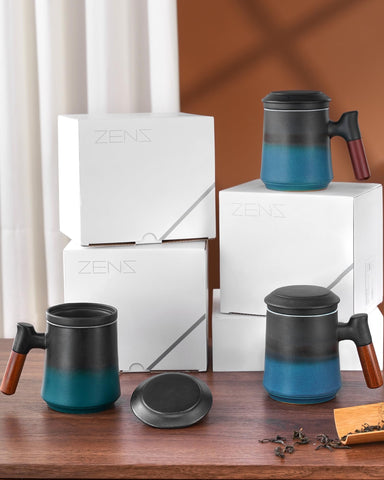 ZENS gradient blue glaze with matte texture and glossy interior for style and function