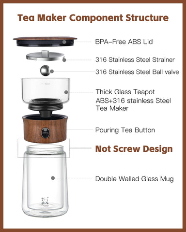 ZENS heat-resistant borosilicate glass for durable, pure tea experience.