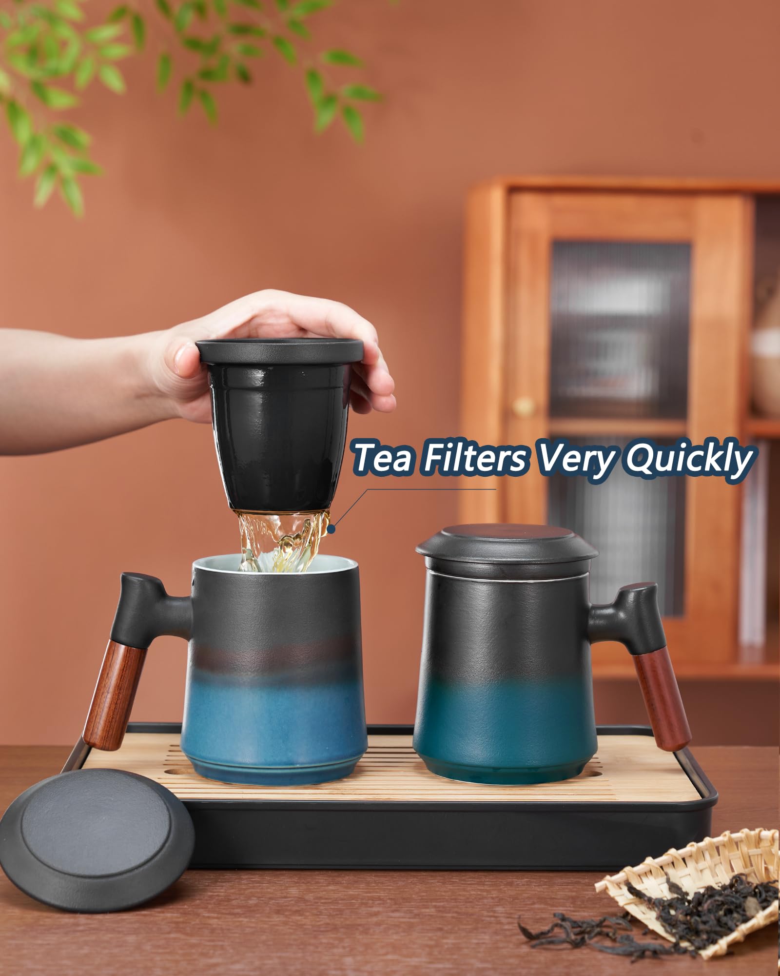 ZENS heavy ceramic cup provides durability and generous capacity