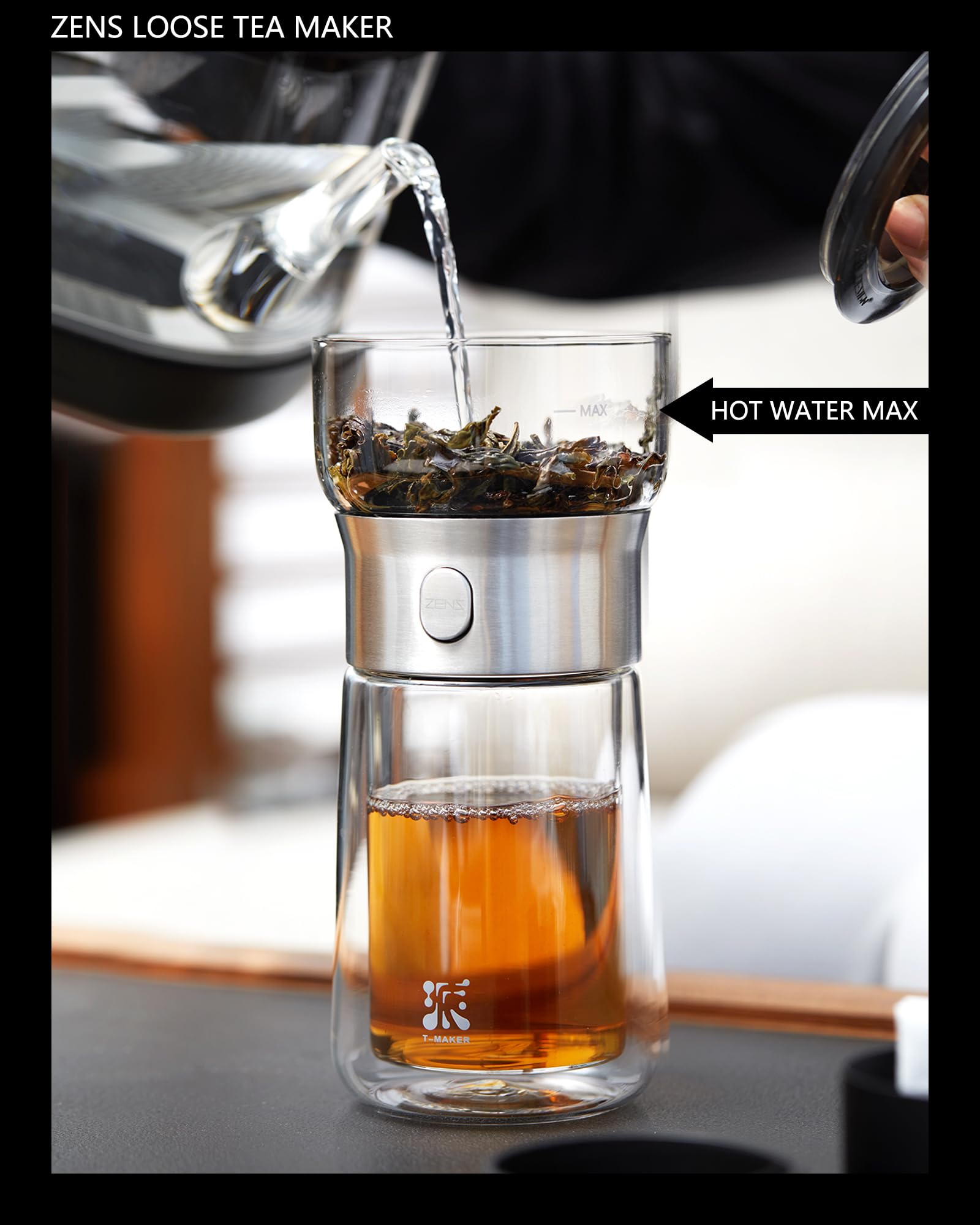 ZENS insulated mug with double-wall design for hot-safe handling