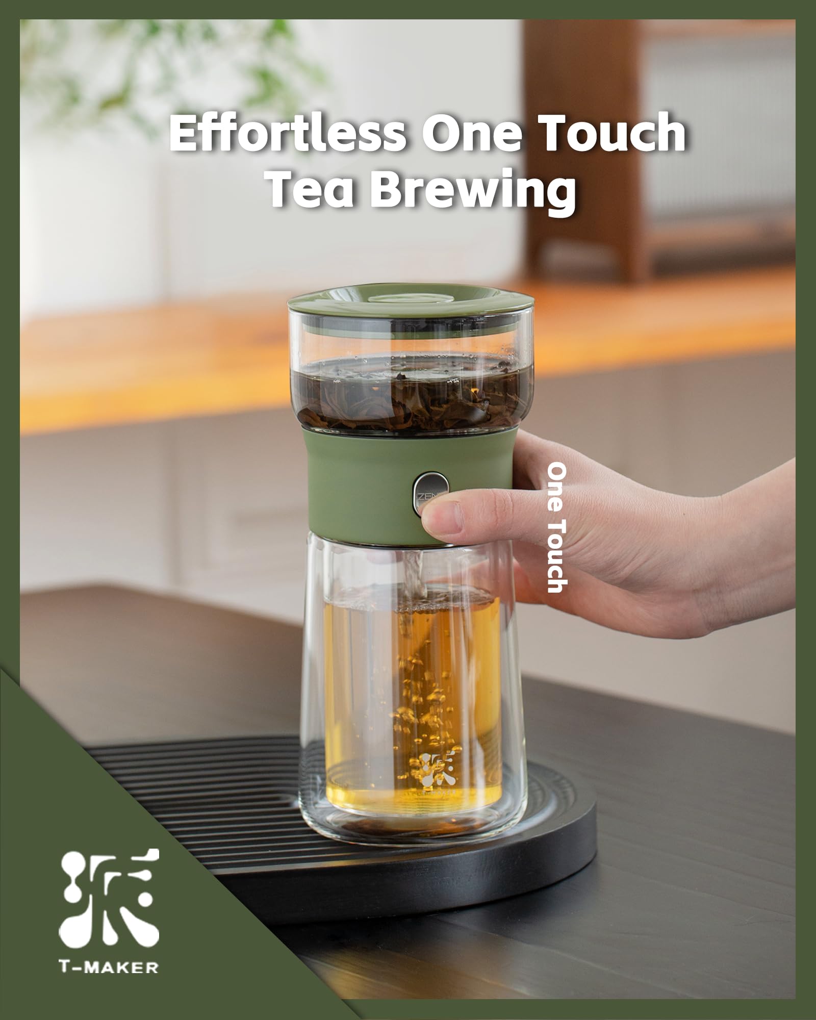 ZENS borosilicate glass construction resists heat and stains for pure flavor