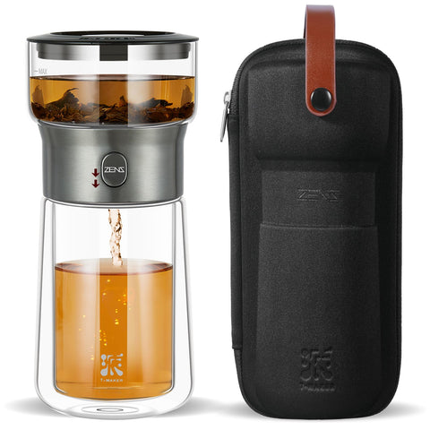 ZENS modern glass tea infuser teapot for crystal-clear brew