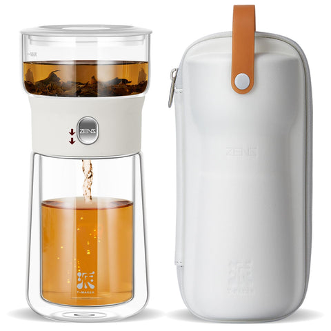 ZENS glass teapot with infusion for aromatic loose-leaf tea