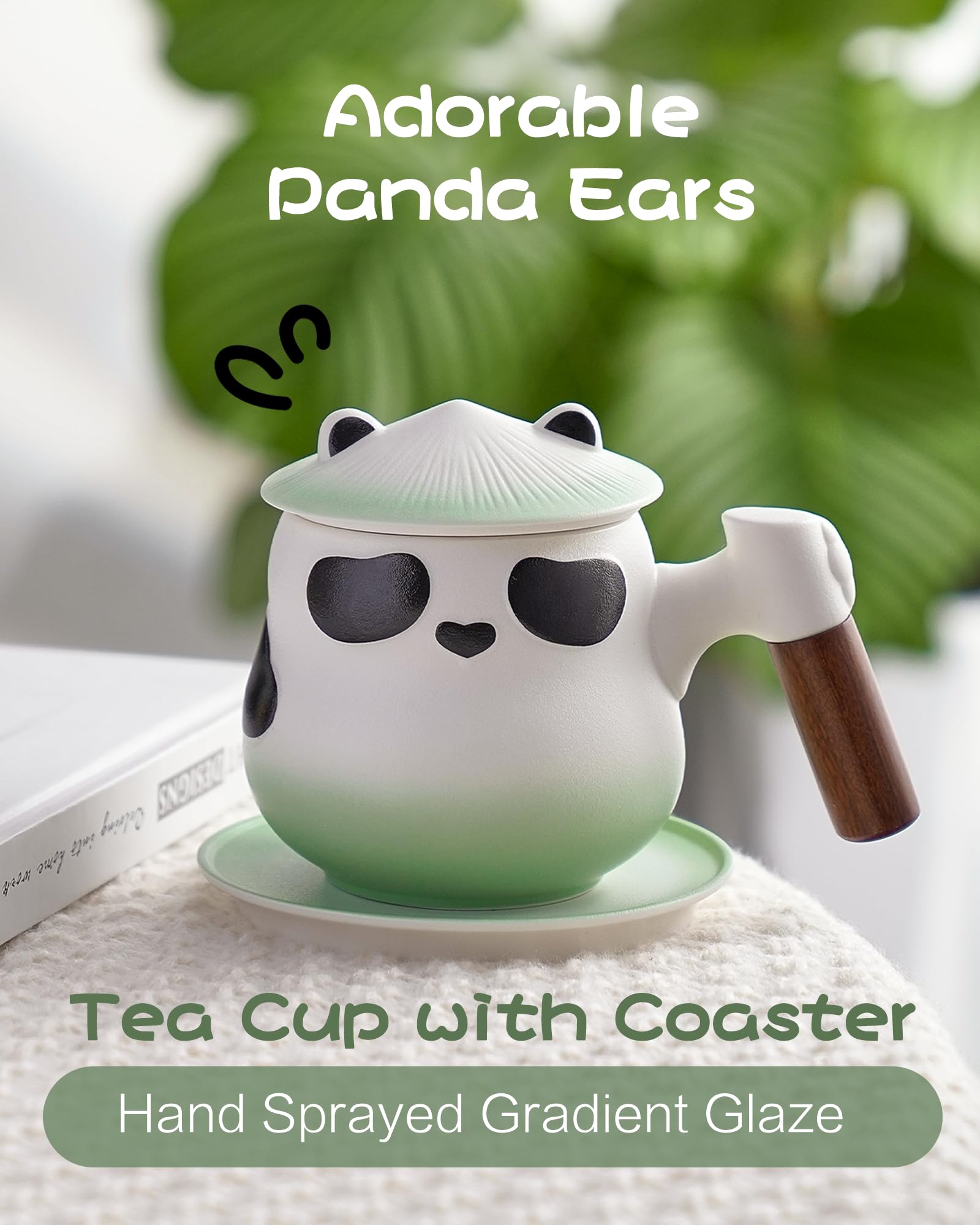 ZENS panda tea cup in gift-ready panda design packaging.