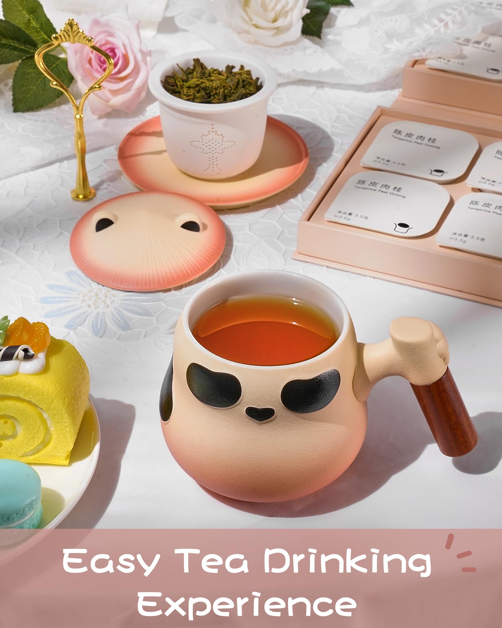 ZENS Panda Tea Mug ceramic glaze finish elevates any table.