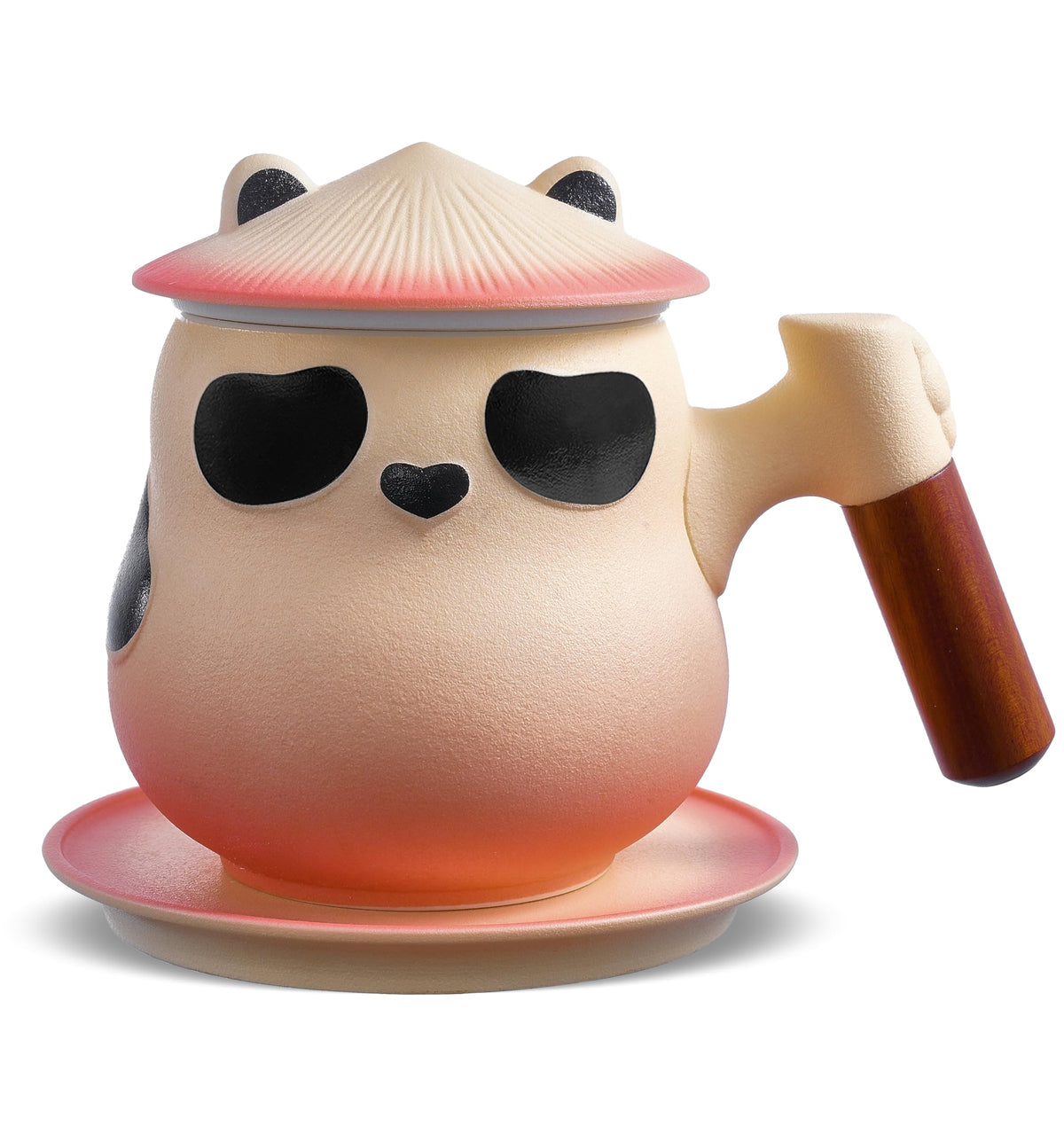 ZENS Panda Tea Mug with lid, adorable design for convenient tea steeping.
