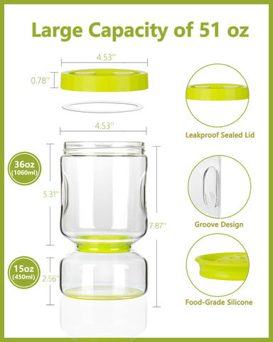 ZENS glass jar wide mouth eases filling and cleaning
