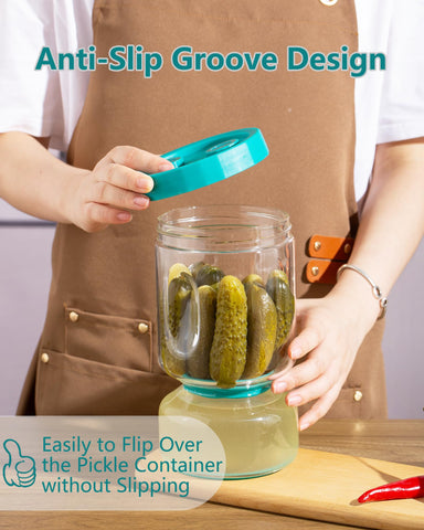 ZENS juice-separator bottom design keeps pickles dry and ready for burgers.