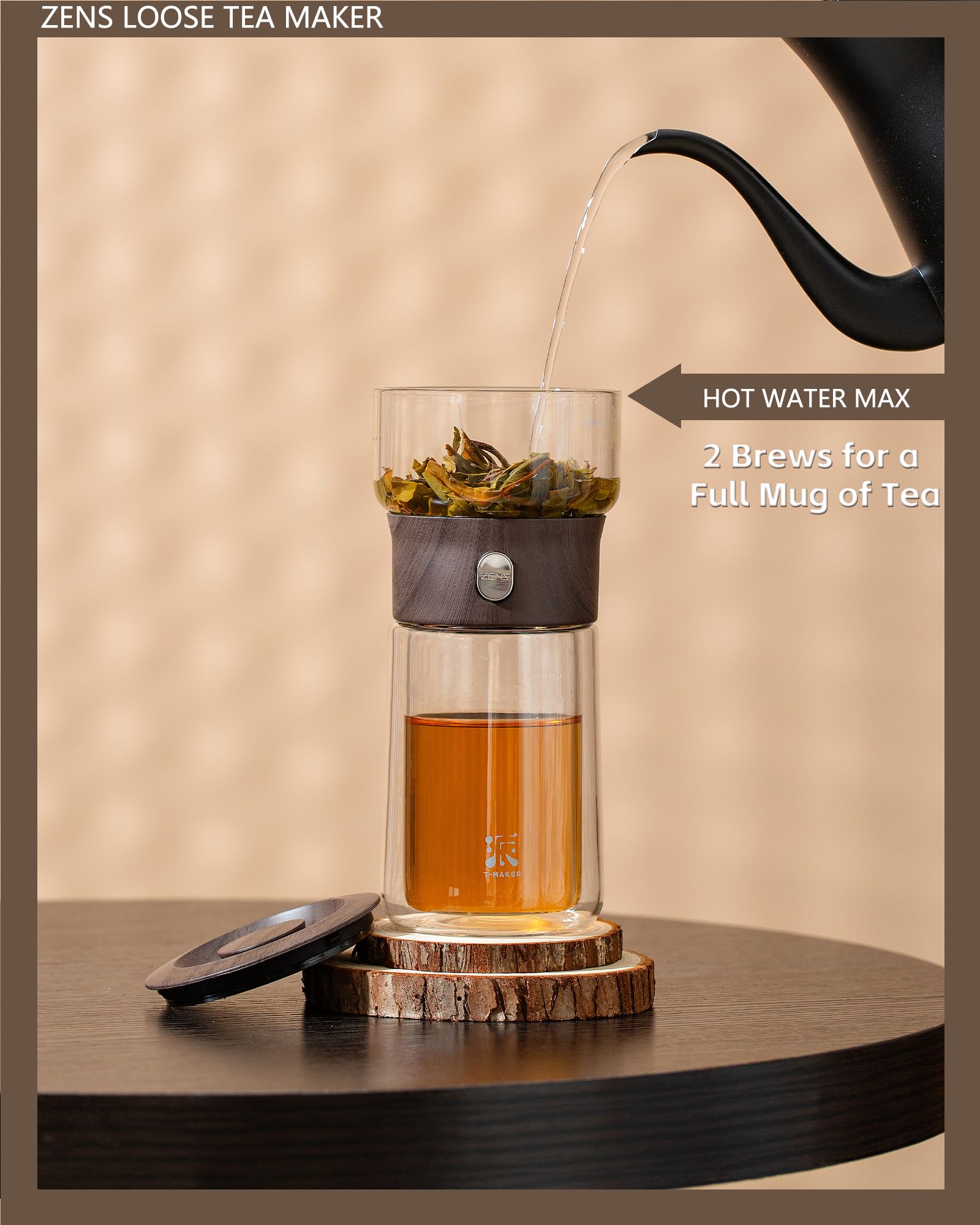 ZENS portable case tea kit ready for travel or office use