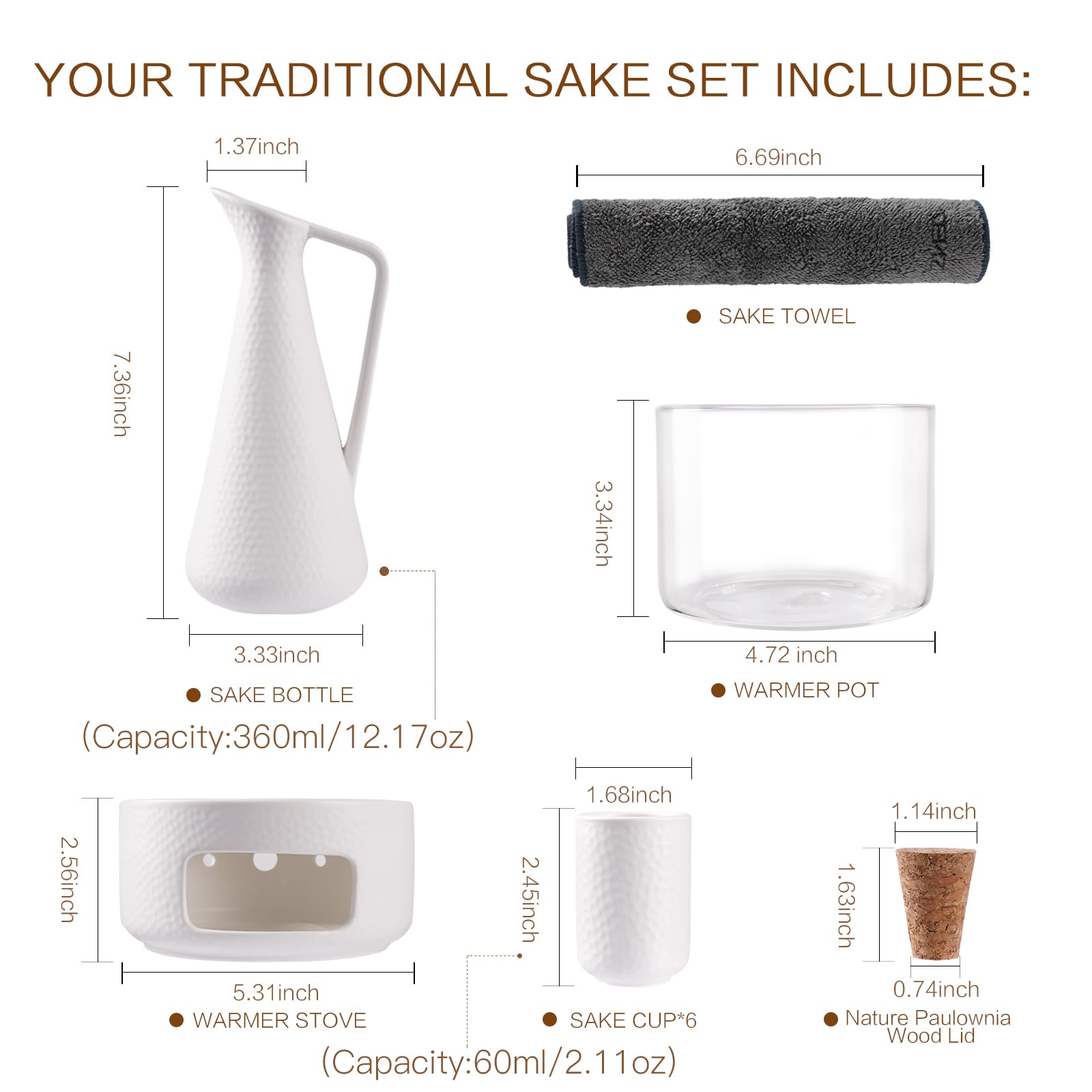ZENS glass warmer pot, heat-resistant borosilicate, for versatile sake serving.