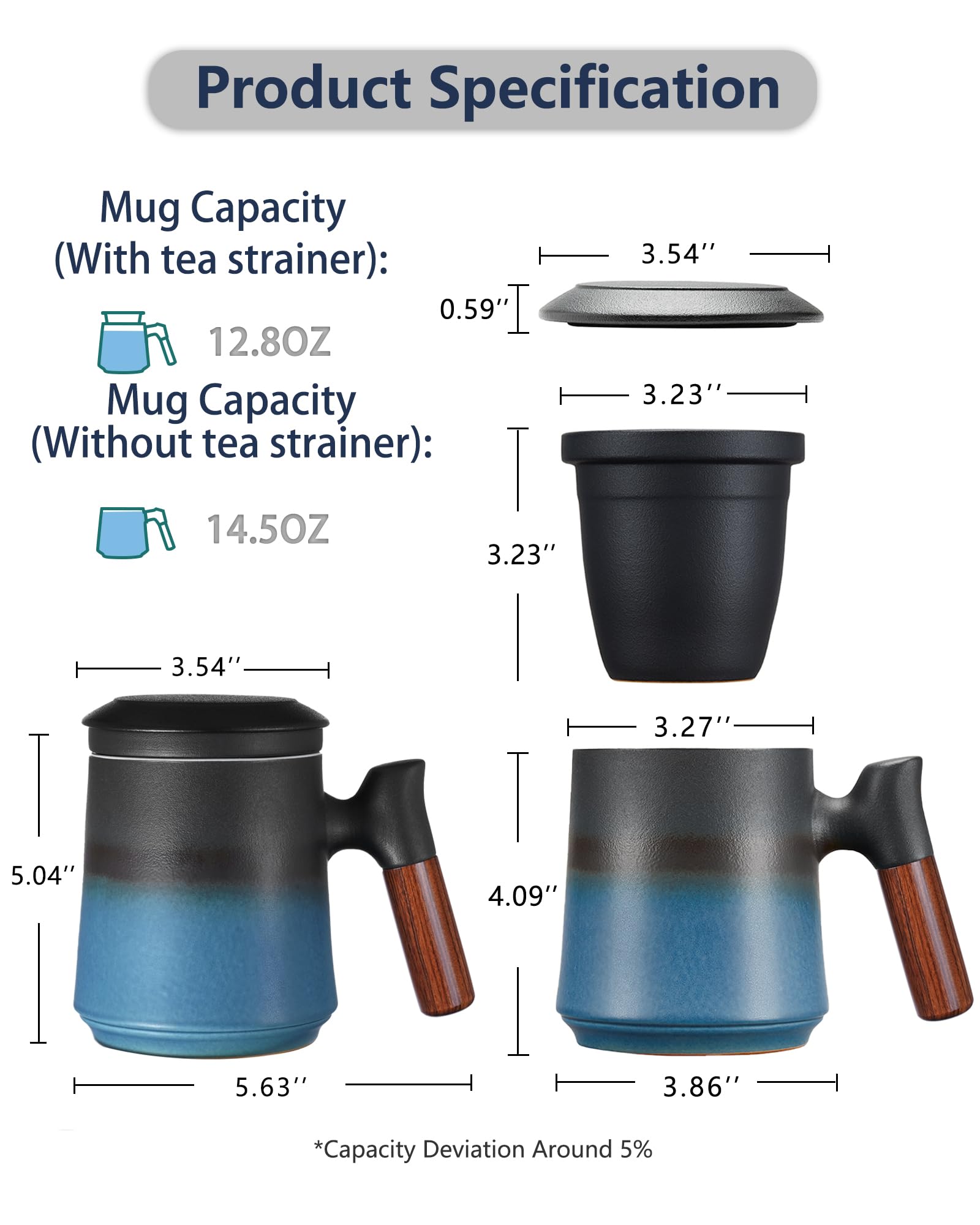 ZENS tea cup lid doubles as a coaster to catch drips after steeping