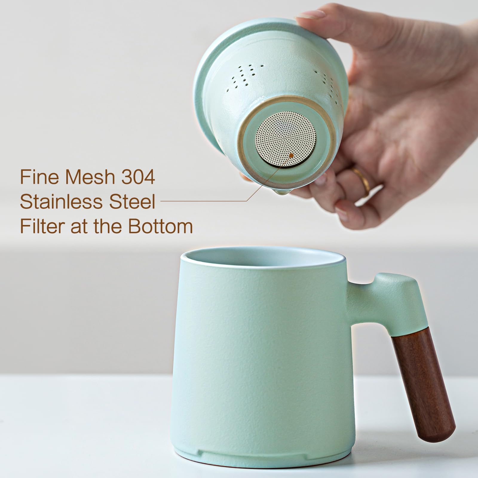 ZENS tea infuser with fine mesh filter for cleaner brews.
